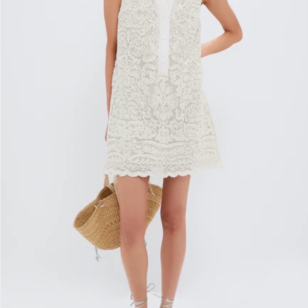 Tuckernuck Tan Lace Sleeveless Collier Dress - NWT, size M